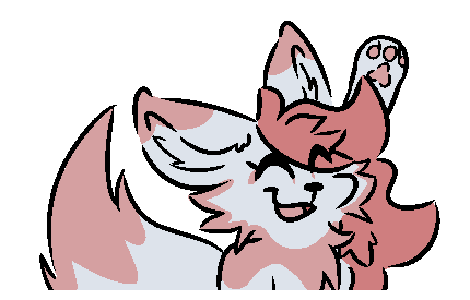 My fursona, Olive, peeking out of the void